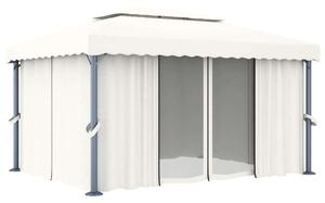Vidaxl Pavilon - Kert - 4x3m - Krémfehér
