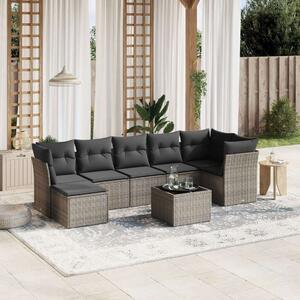 VidaXL Polyrattan Kerti Ülőgarnitúra - 8 részes - Szürke