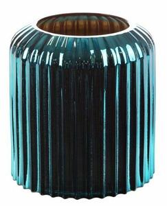 Nela kicsi üveg váza Sötét türkiz/arany 15x16 cm