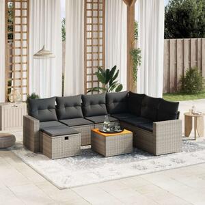 VidaXL Polyrattan Kerti Ülőgarnitúra - 8 részes - Szürke