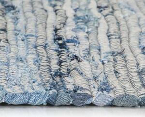 VidaXL kék, kézzel szőtt farmervászon Chindi szőnyeg 120 x 170 cm