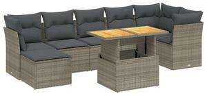 VidaXL Polyrattan Kerti Ülőgarnitúra - 8 részes - Szürke