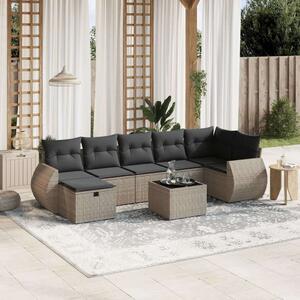VidaXL Polyrattan Kerti Ülőgarnitúra - 8 részes - Szürke