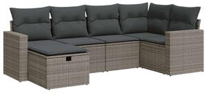 VidaXL Polyrattan Kerti Ülőgarnitúra - 6 részes - Szürke