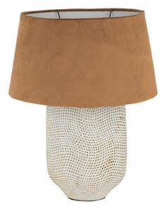 Verda asztali lámpa matt szövetbúrával Fehér/arany 21x9x52 cm