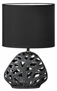 Dakota asztali lámpa matt szövetbúrával Fekete 25x16x40 cm