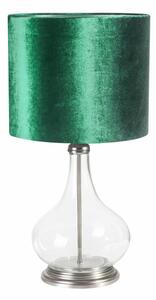 Kim asztali lámpa bársony búrával Sötétzöld 32x32x61 cm