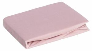 Jersey pamut gumis lepedő Púder rózsaszín 120x200 cm +25 cm