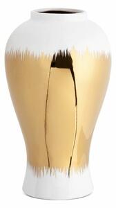 Tala 02 kerámia váza Fehér/arany 21x21x34 cm