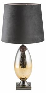 Kayla 02 asztali lámpa bársony búrával Fekete/arany 38x75 cm