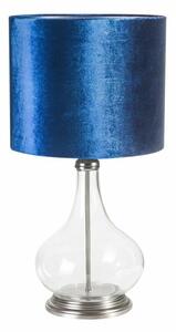 Kim 03 asztali lámpa bársony búrával Gránátkék 32x32x61 cm