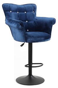 HR804CW Tengerkék modern velúr szék fekete lábbal