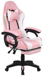 Jovela Irodai/Gamer szék RGB LED világítással #fekete-rózsaszín
