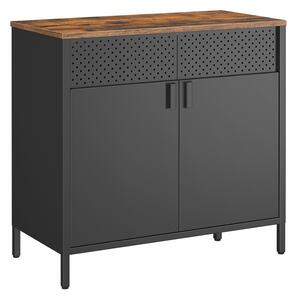 BRIX fém tárolószekrény, 76x80x40cm, barna/fekete SongmicsHome