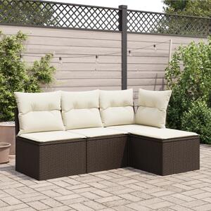 VidaXL barna polyrattan kerti szék párnával 55 x 55 x 37 cm