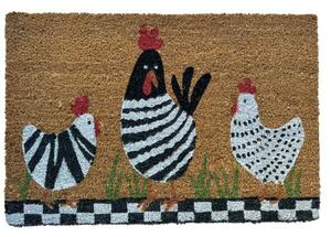 HOME ELEMENTS Csirkék kókusz lábtörlő, 40 x 60 cm