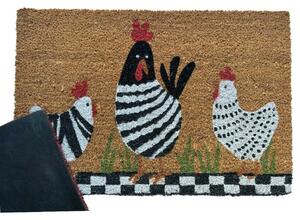 HOME ELEMENTS Csirkék kókusz lábtörlő, 40 x 60 cm