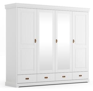 Torniella 4 ajtós, tükrös szekrény, fehér