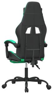 VidaXL fekete és zöld műbőr forgó játékszék lábtartóval