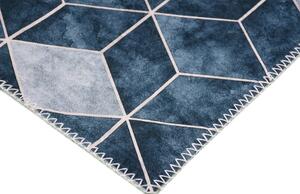Sötétkék-krémszínű mosható szőnyeg 80x50 cm - Vitaus