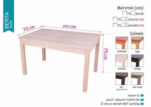 Berta asztal (160x80cm + 40 cm)