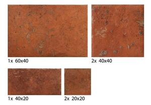 Cir Cotto del Campiano rosso siena csempe moduláris 39 dekorban, 40x60, 40x40, 20x40, 20x20 cm-es szőnyeg 1080849
