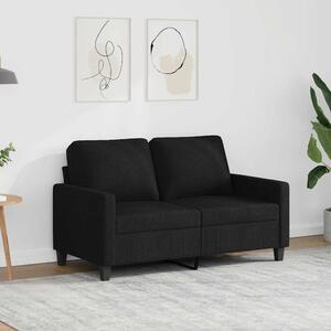 Kétszemélyes fekete szövetkanapé 120 cm