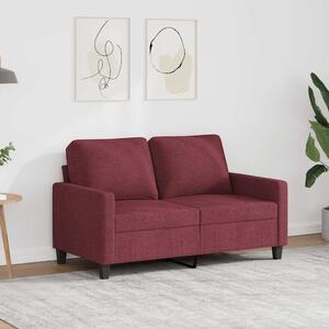 Kétszemélyes bordó szövet kanapé 120 cm