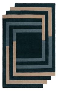 Sötétzöld kézi szövésű gyapjú szőnyeg 120x180 cm Labyrinth Shaped – Flair Rugs