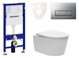 Fali WC szett Geberit előtétfalas szereléshez + SAT Brevis WC SIKOGES6W8