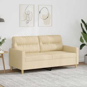 Kétszemélyes krémszínű szövetkanapé 140 cm