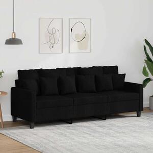 3 személyes fekete szövetkanapé 180 cm