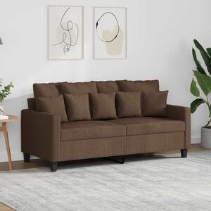 Kétszemélyes barna szövetkanapé 140 cm