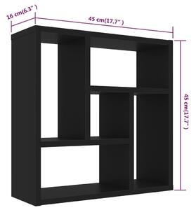 VidaXL fekete forgácslap fali polc 45,1 x 16 x 45,1 cm