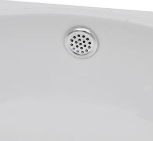 VidaXL Fehér kerámia fürdőszoba mosdókagyló csaptelep és túlfolyó