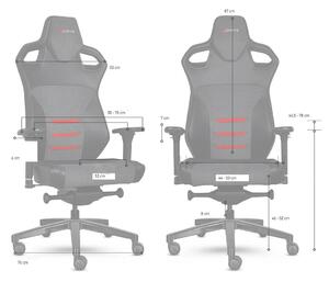 KARATAY Ergo gamer szék, állítható nyakpárnával, 4D kartámasszal - LEÉRTÉKELT