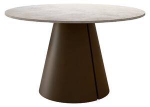 Asztal Oswego 183, 76cm, Világos Travertine, Barna