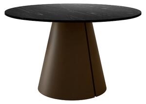 Asztal Oswego 183, 76cm, Fekete márvány, Barna