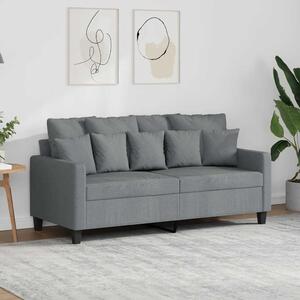Kétszemélyes világosszürke szövetkanapé 140 cm