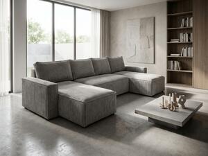 U alakú ülőgarnitúra SMART COSARO 295x140 cm, világosszürke