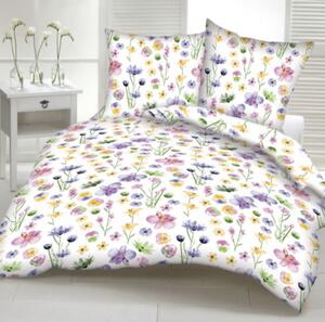 Krepp ágynemű Flower rainbow TiaHome - 1x Párna 90x70cm, 1x Paplan 140x200cm