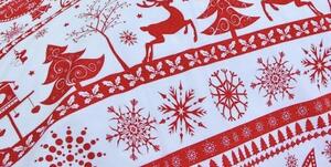 Karácsonyi Christmas piros pamut ágyneműhuzat TiaHome - 1x Párna 90x70cm, 1x Paplan 140x200cm