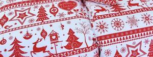 Karácsonyi Christmas piros pamut ágyneműhuzat TiaHome - 1x Párna 90x70cm, 1x Paplan 140x200cm