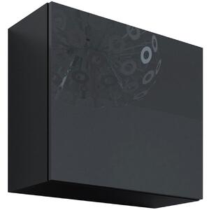 BUTORLINE Fali szekrény VIGO KWADRAT VG10D fekete / fekete fényes