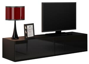 BUTORLINE TV szekrény 140 GOVI VG4D fekete / fekete fényes