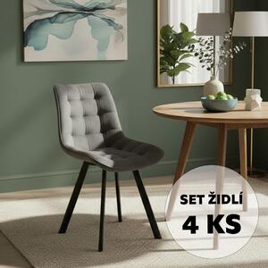 AVENBERG NOLA Étkezőszék szett - 4db, szürke