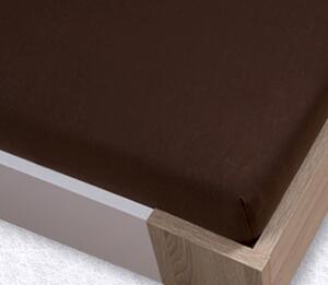 Jersey sötétbarna lepedő TiaHome - 70x140cm