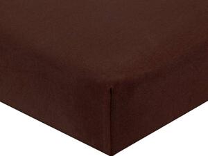 Jersey sötétbarna lepedő TiaHome - 200x200cm