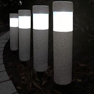 Napelemes LED kerti lámpa kőhatással, 4 darabos szett