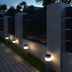 Napelemes LED kerti lámpa kőhatással, 4 darabos szett